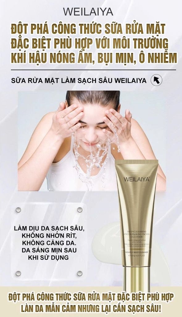 ai nên dùng sữa rửa mặt weilaiya