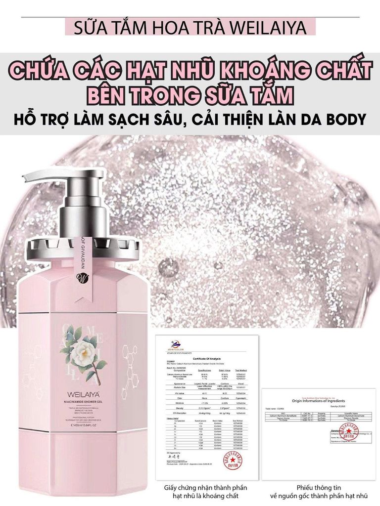 Sữa tắm hoa trà Weilaiya dưỡng sáng da