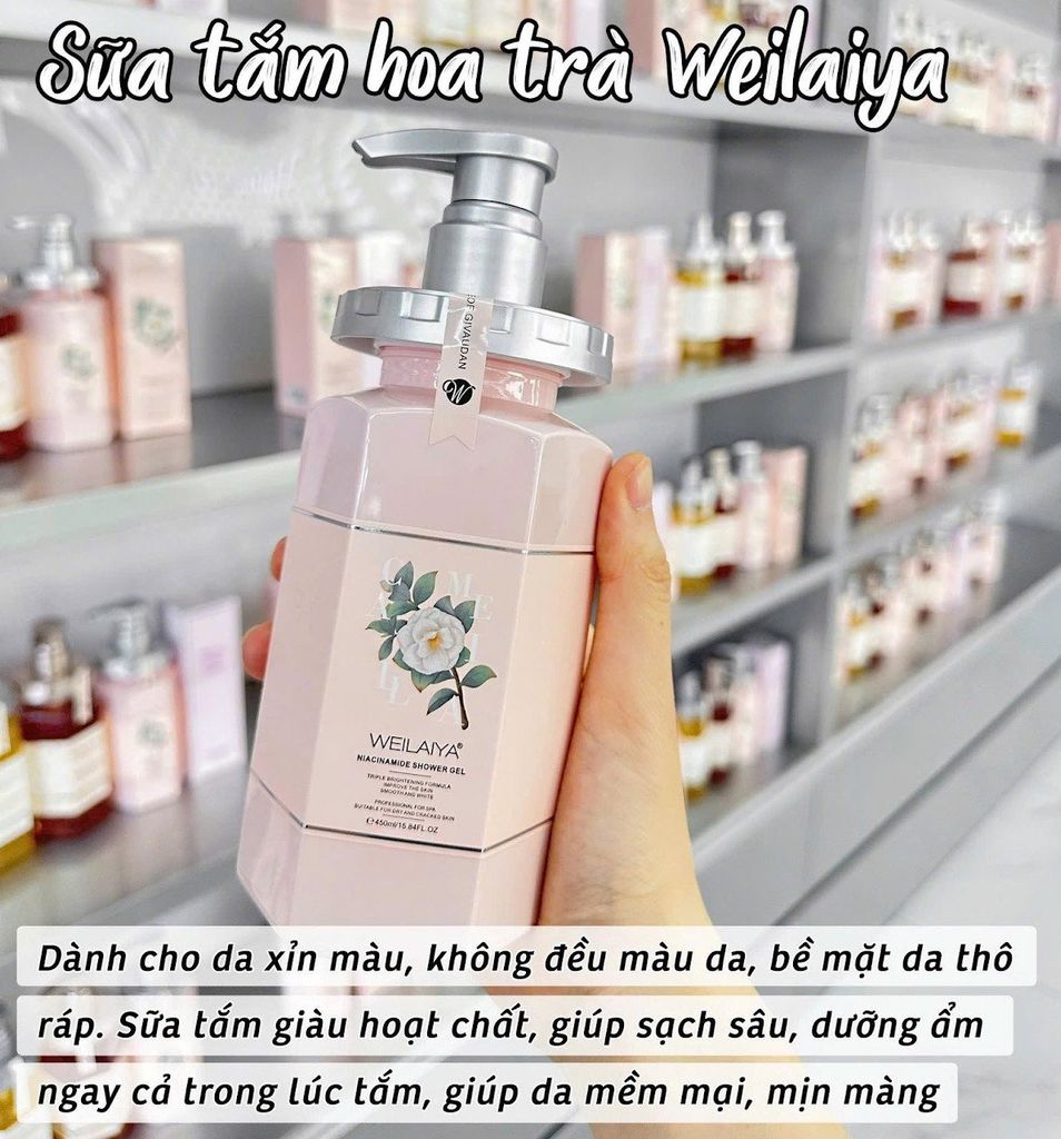 Sữa tắm dưỡng da trắng sáng hoa trà Weilaiya