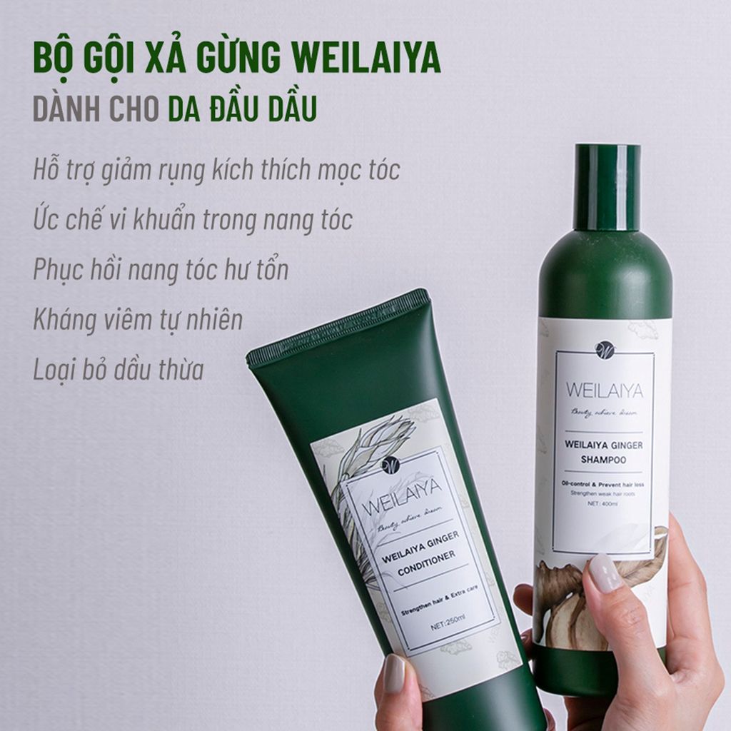 Bộ gội xả gừng Weilaiya dành cho da đầu dầu