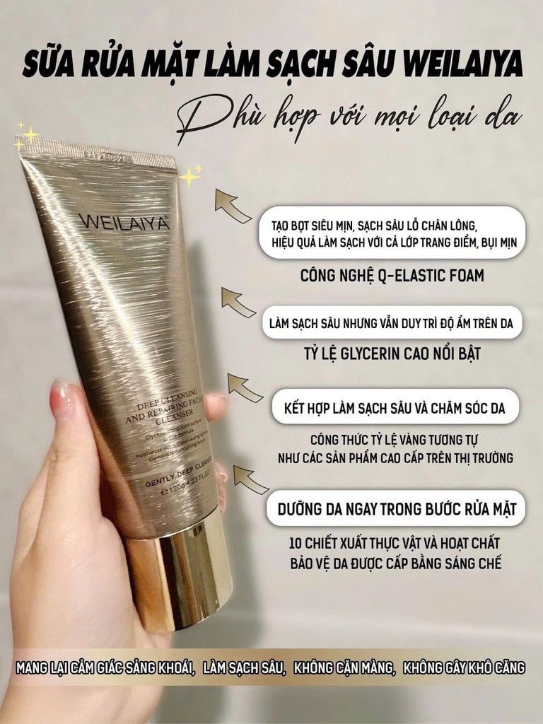Sữa rửa mặt Weilaiya kết hợp làm sạch và dưỡng da