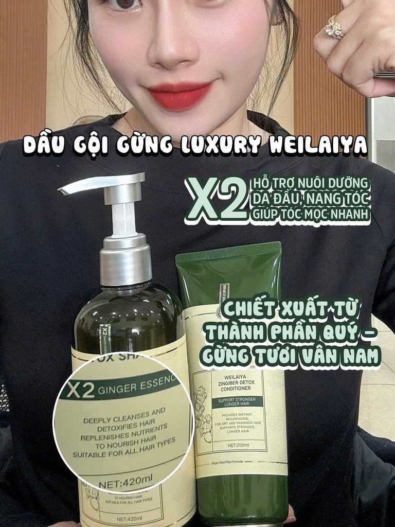 Dầu gội gừng detox hỗ trợ mọc tóc Weilaiya