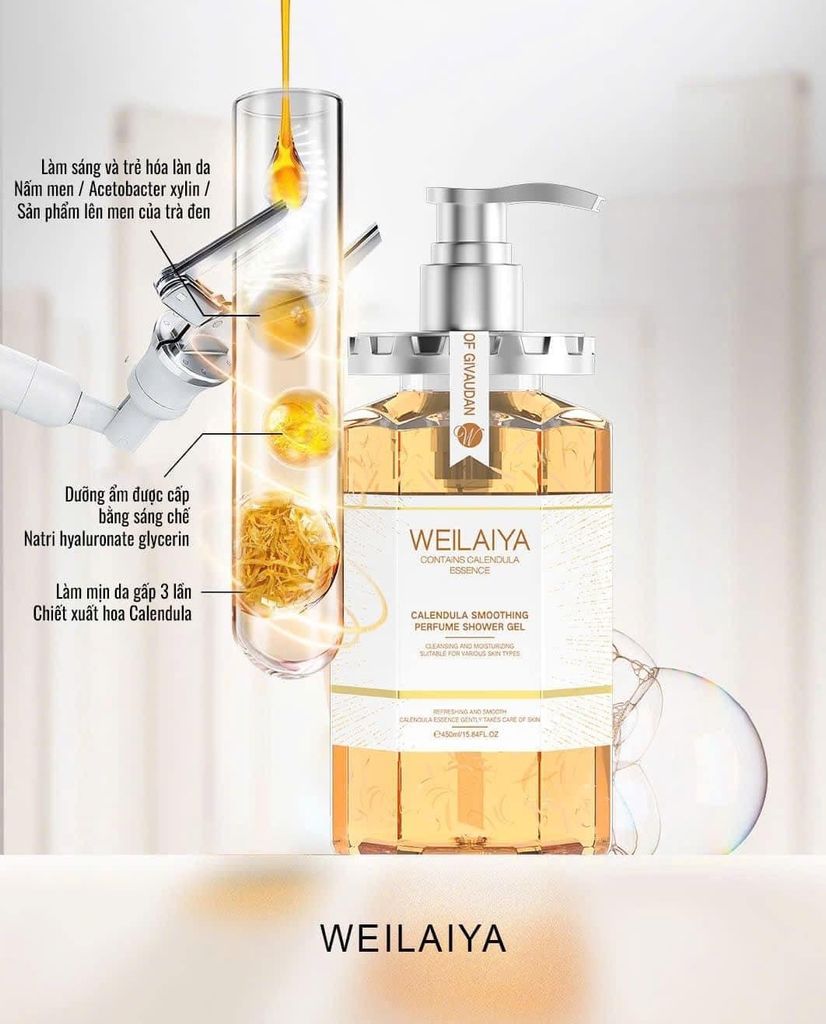 Sữa tắm hoa cúc Weilaiya giảm tình trạng mụn lưng viêm nang lông