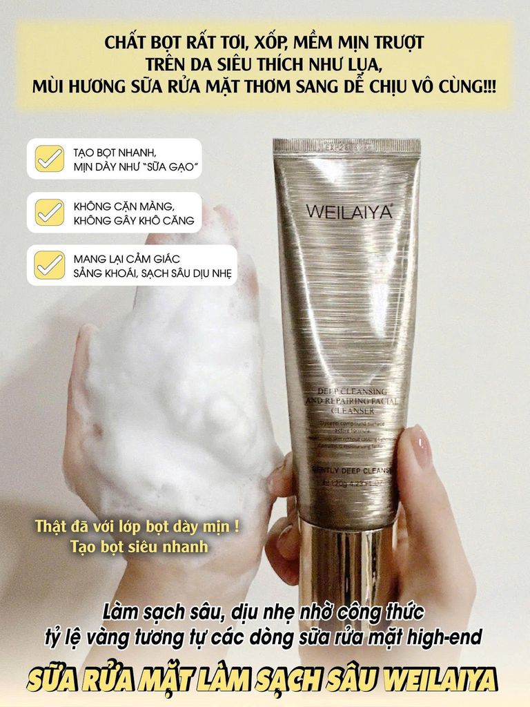Sữa rửa mặt làm sạch sâu Weilaiya