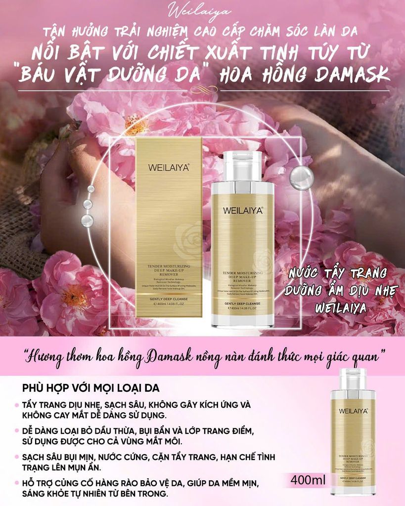 Nước tẩy trang Weilaiya dưỡng ẩm tối ưu