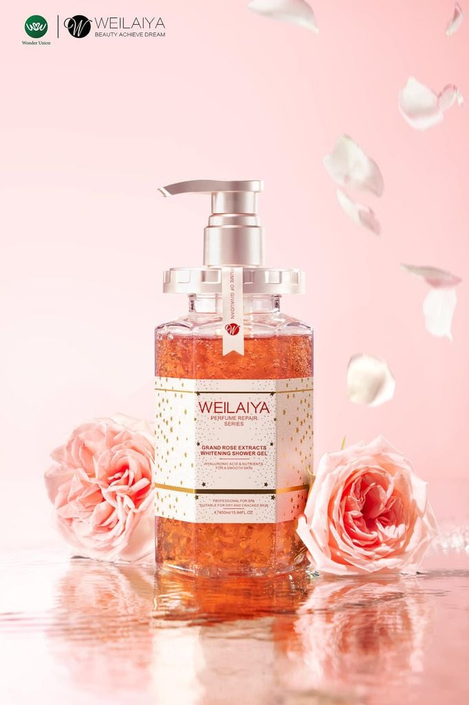 Sữa tắm cánh hoa hồng Damask hương nước hoa Weilaiya