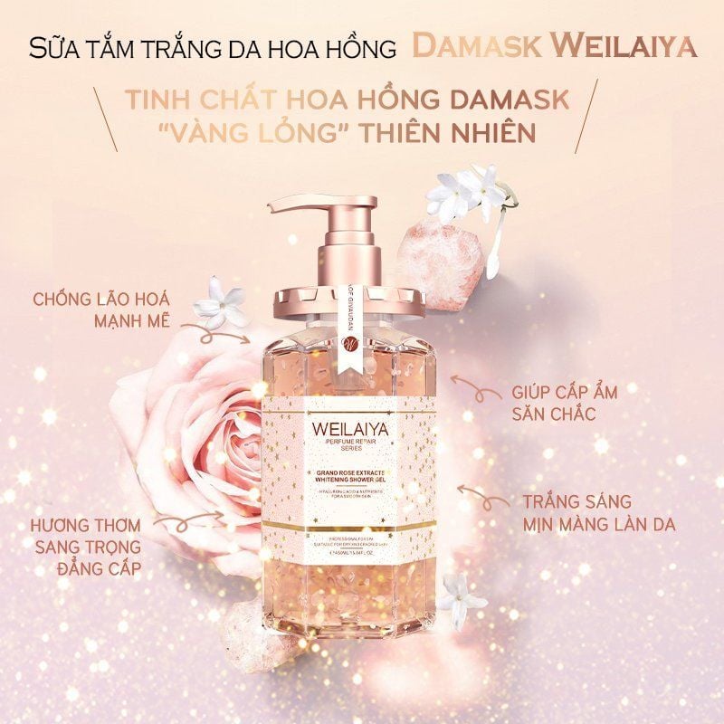 Sữa tắm trắng da cánh hoa hồng Damask Weilaiya Grand Rose Extracts –  Weilaiya Việt Nam