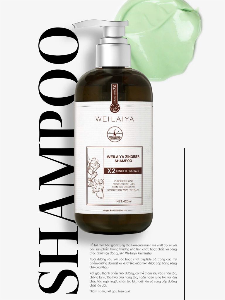 dầu gội gừng nâu weilaiya