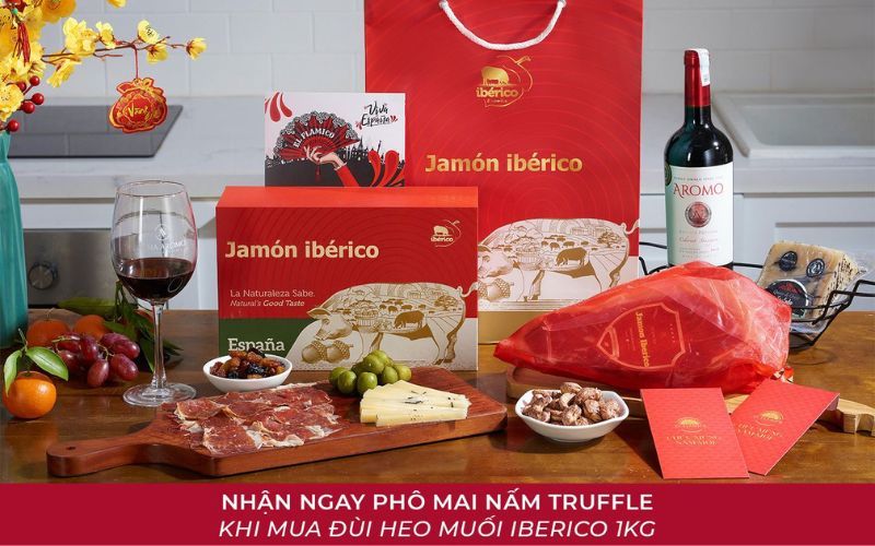 Nhận ngay phô mai Nấm Truffle khi mua đùi heo muối Iberico 1kg