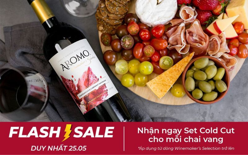 Flash sale 25.5: Tặng cold cut khi mua 1 rượu vang