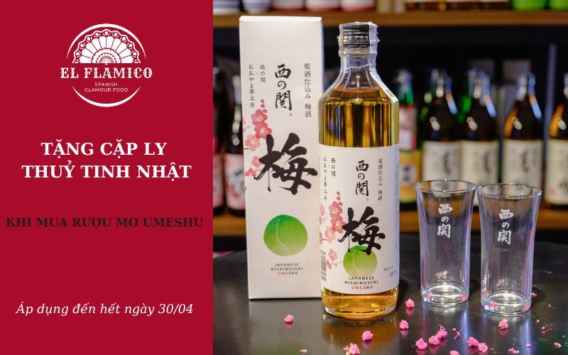Tặng cặp ly thuỷ tinh Nhật khi mua rượu mơ Umeshu