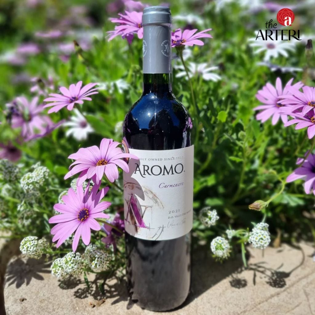 Aromo Carmenere nổi bật giữa vườn hoa &ndash; như lời mời gọi thưởng thức đầy cảm hứng.