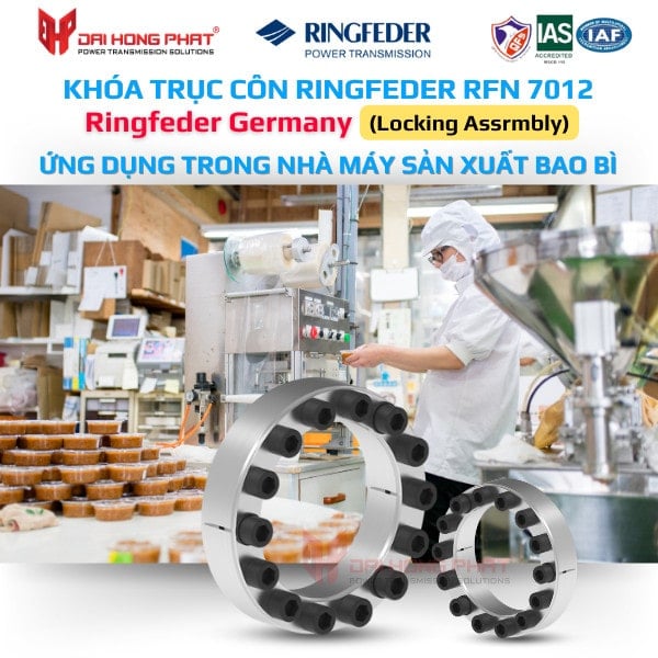 KHÓA TRỤC RINGFEDER RFN 7012 ỨNG DỤNG TRONG NHÀ MÁY SẢN XUẤT BAO BÌ