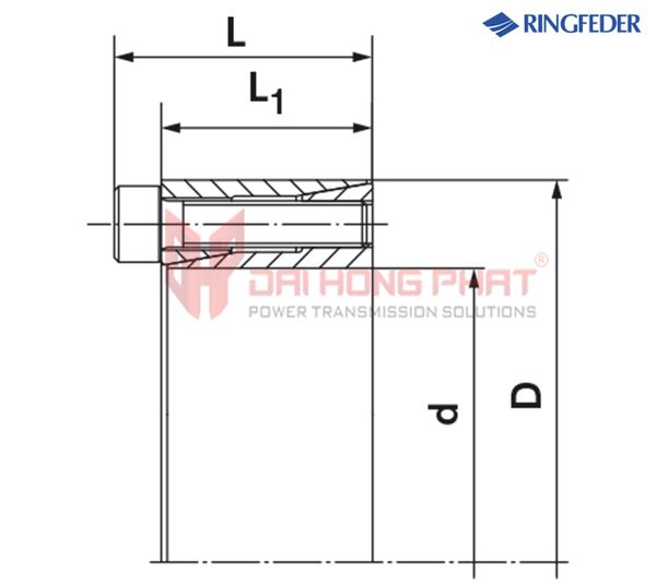 Hình vẽ khớp khóa trục Ringfeder RfN 7061