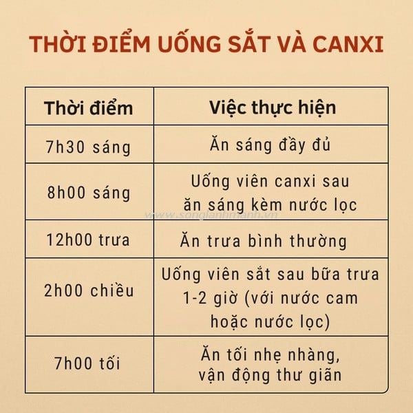 cách uống sắt và canxi đúng cách