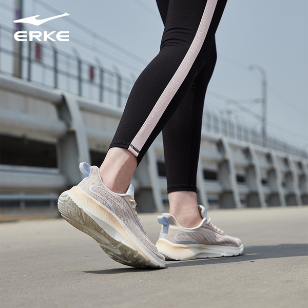 Giày chạy bộ nữ siêu nhẹ Erke 12121203480-102 công nghệ Aflex êm chân hút mồ hôi để chạy bộ chơi thể thao dã ngoại.