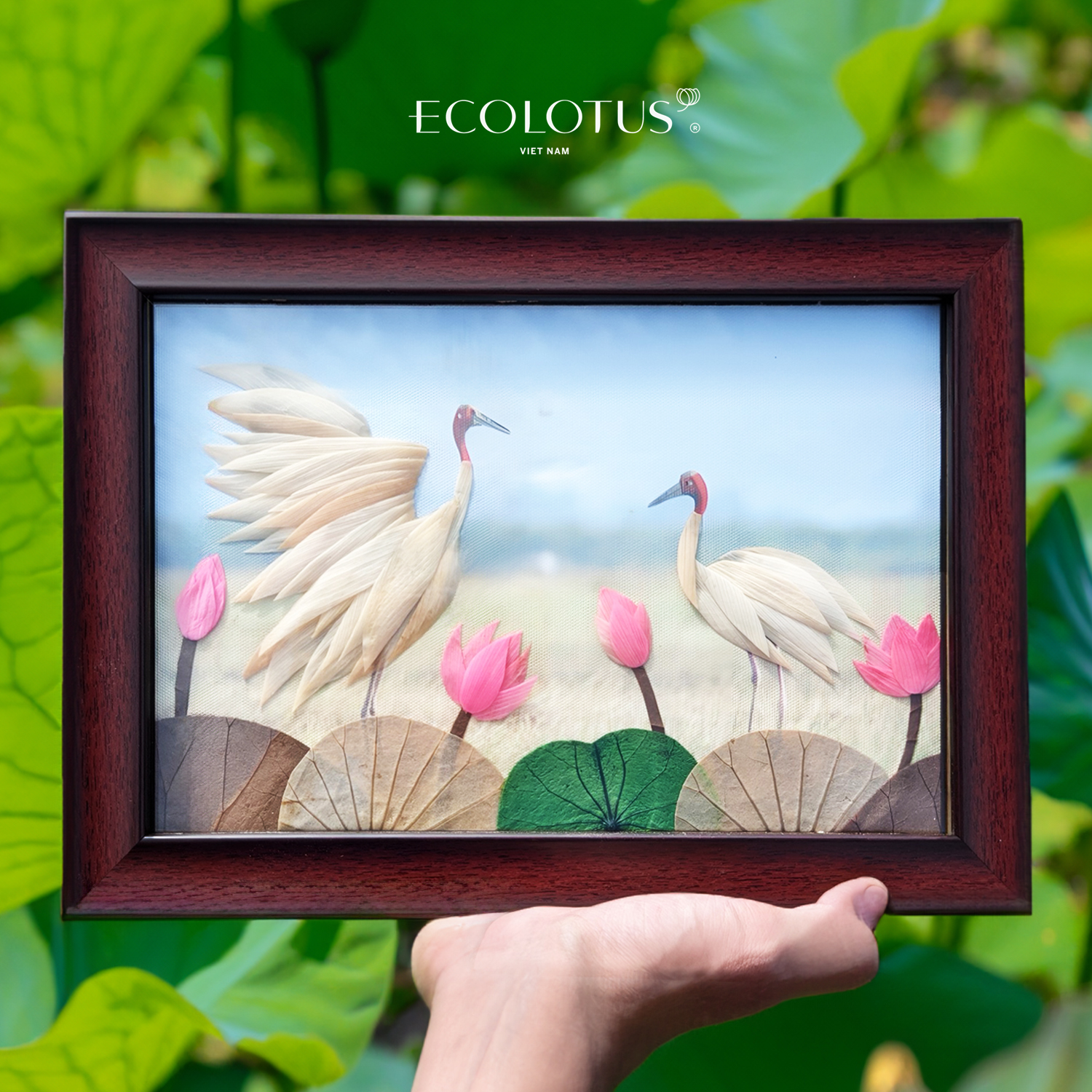 🌿 Cùng nhau khám phá sự tuyệt vời của Ecolotus với Tranh Sếu 2D (20x30 cm)🌿