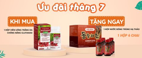 Quà tặng sốc chỉ duy nhất trong tháng 7 khi mua viên uống sáng da chống nắng Glutamax