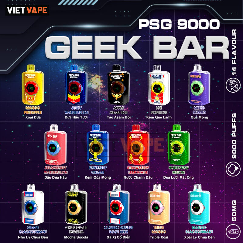 Geek Bar PSG9000 Triple Xoài 9000 Hơi Pod Dùng 1 Lần