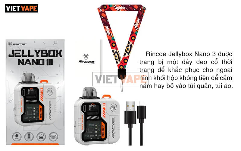 Rincoe Jellybox Nano 3 Pod Kit co kem them day deo