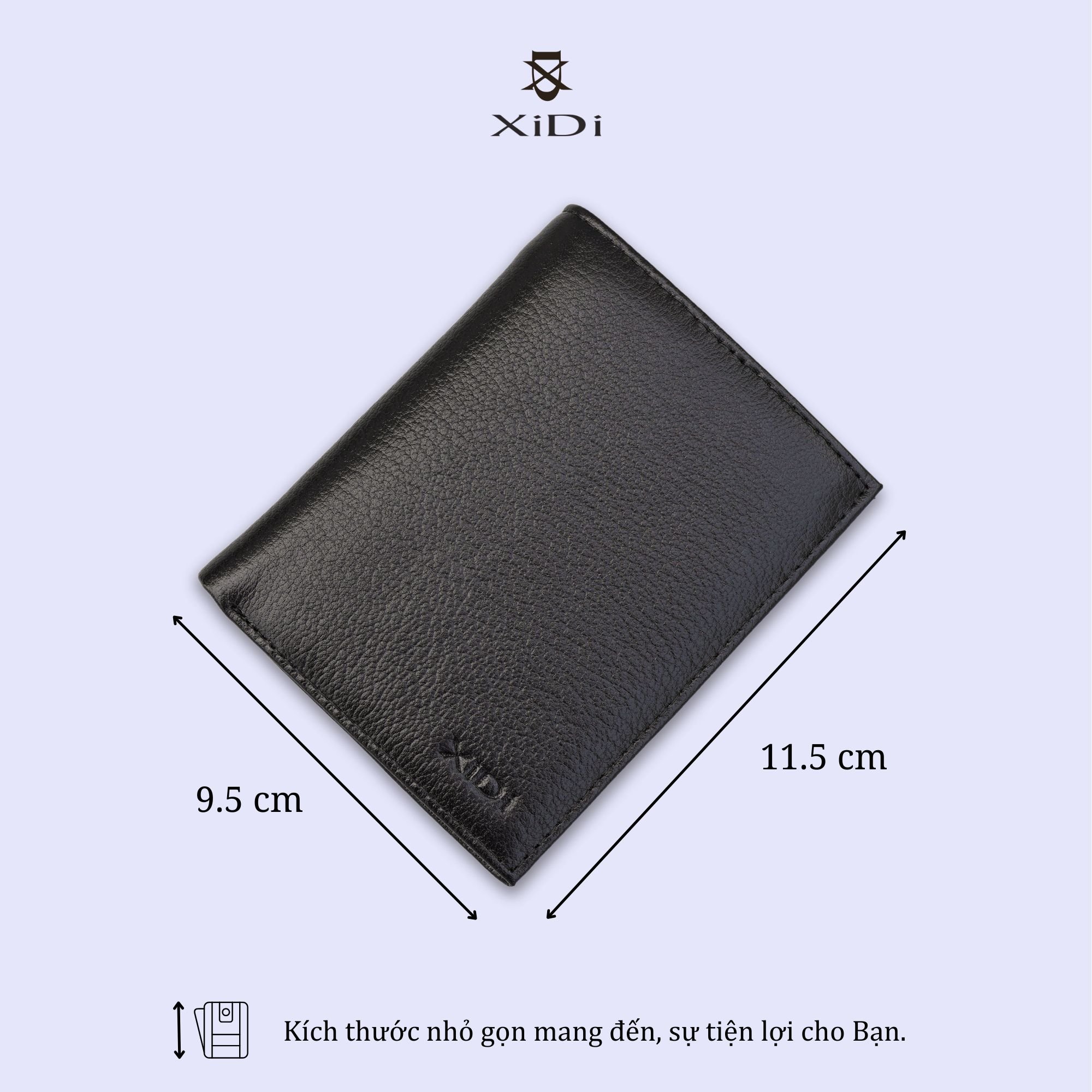 Bóp da nam dáng đứng cao cấp màu đen