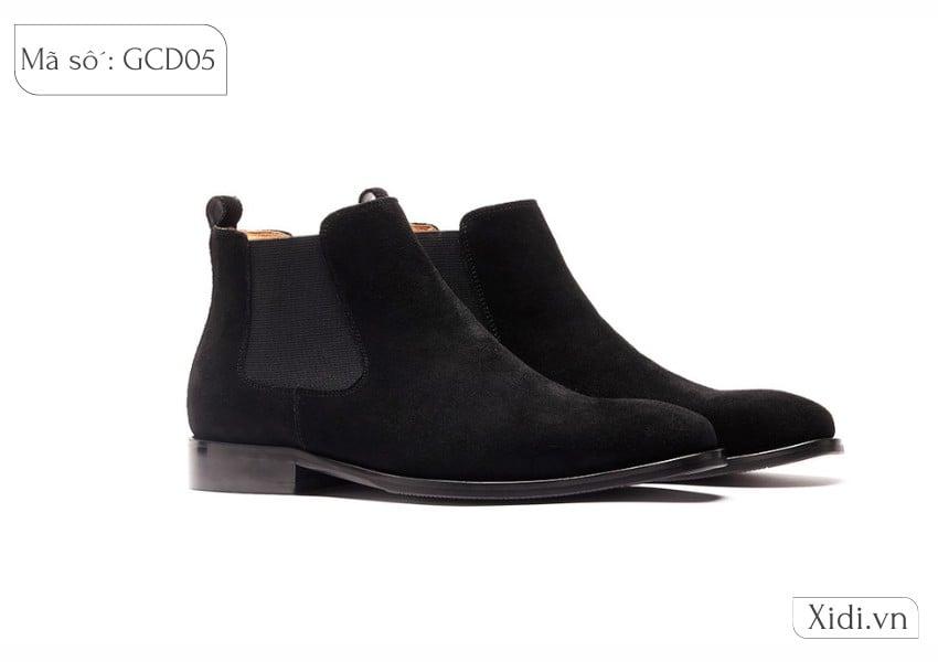 Giày chelsea boot da lộn màu đen