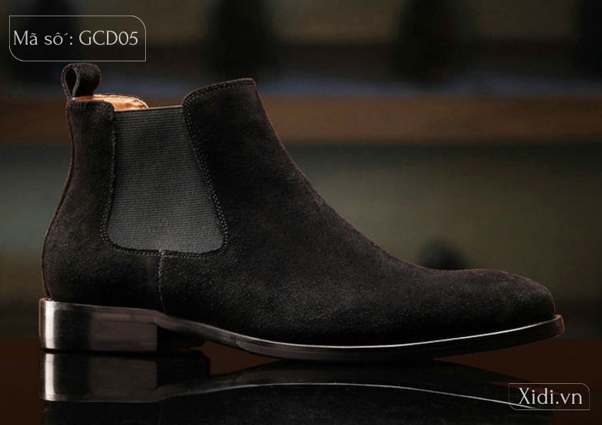 Giày chelsea boot da lộn màu đen