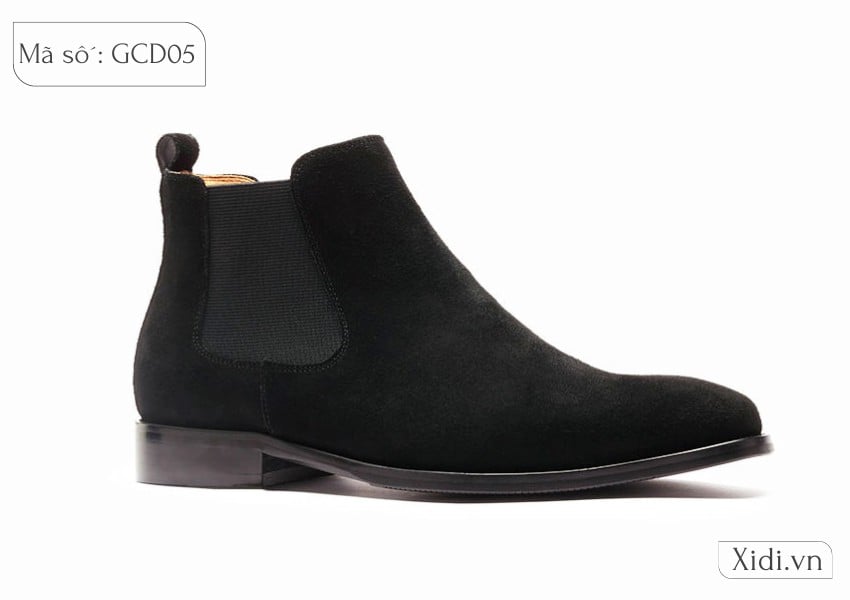 Giày chelsea boot da lộn màu đen