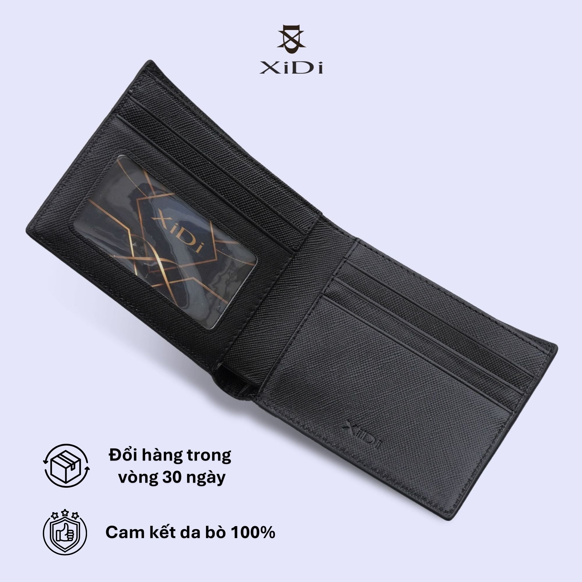 Ví nam da thật khắc tên miễn phí | Ví da Cosmos
