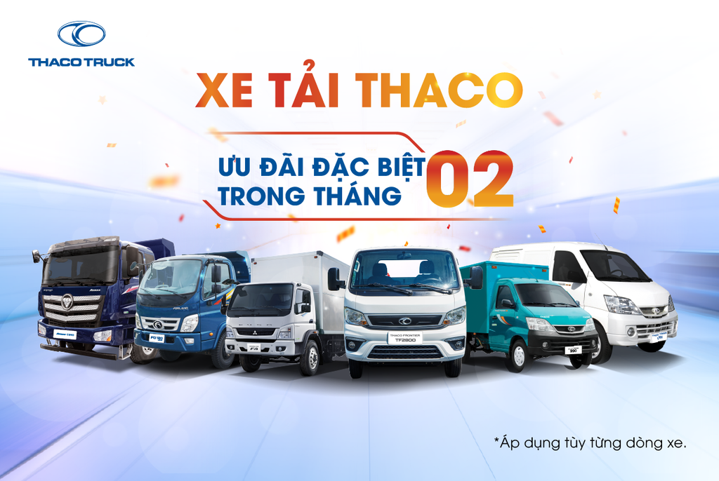 ƯU ĐÃI ĐẶT BIỆT CHO KHÁCH HÀNG MUA XE TẠI THACO CẦN THƠ TRONG THÁNG 02/2023
