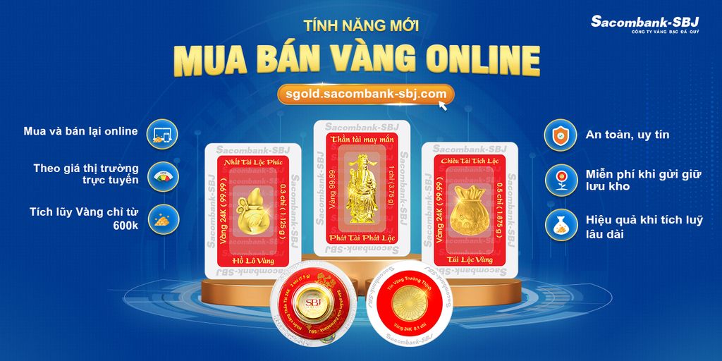 Tính năng MỚI bán vàng trực tuyến web Sgold