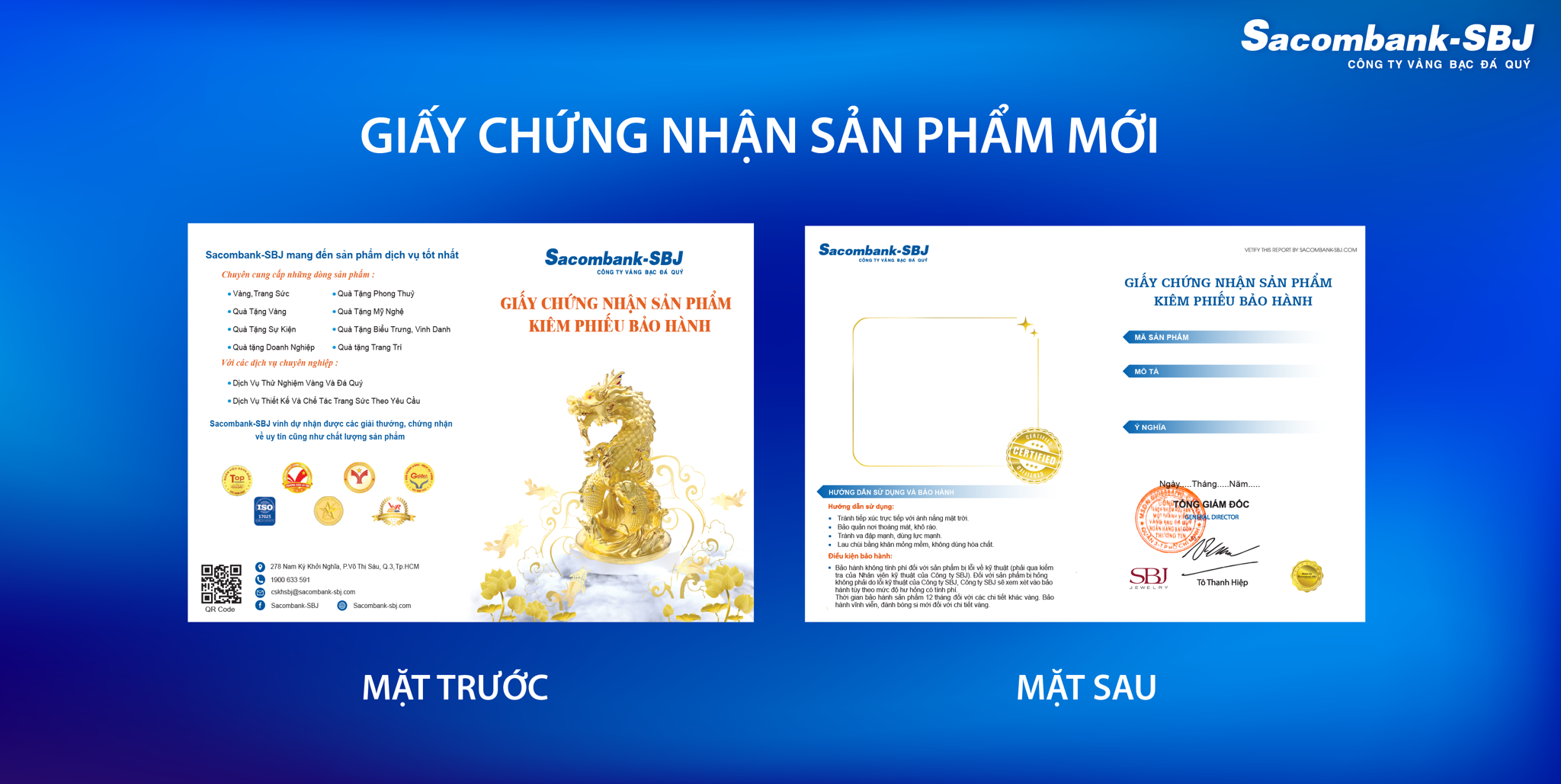 THÔNG BÁO:  Thay đổi mẫu “Giấy Chứng Nhận Sản Phẩm Kiêm Phiếu Bảo Hành”