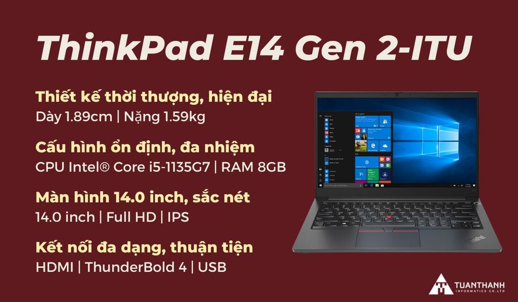 Đánh giá laptop Lenovo Thinkpad E14 Gen 2-ITU (20TA002NVA)