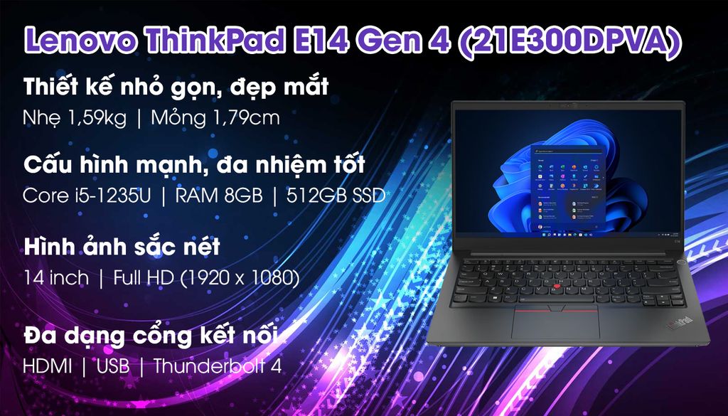 Laptop Lenovo ThinkPad E14 Gen 4 21E300DPVA thông tin tổng quan