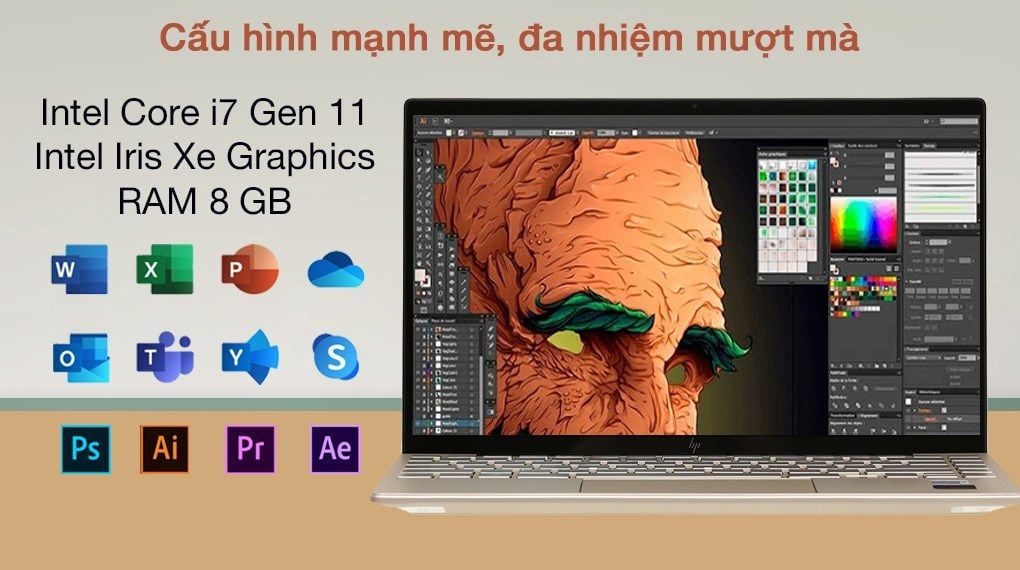 Cấu hình của laptop HP Envy 13 -ba1535TU i7-1165G7 4U6M4PA