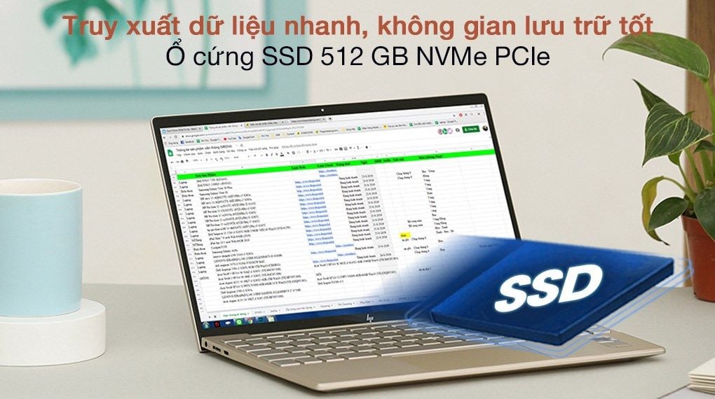 Laptop HP Envy 13 -ba1535TU i7-1165G7 4U6M4PA ổ lưu trữ SSD