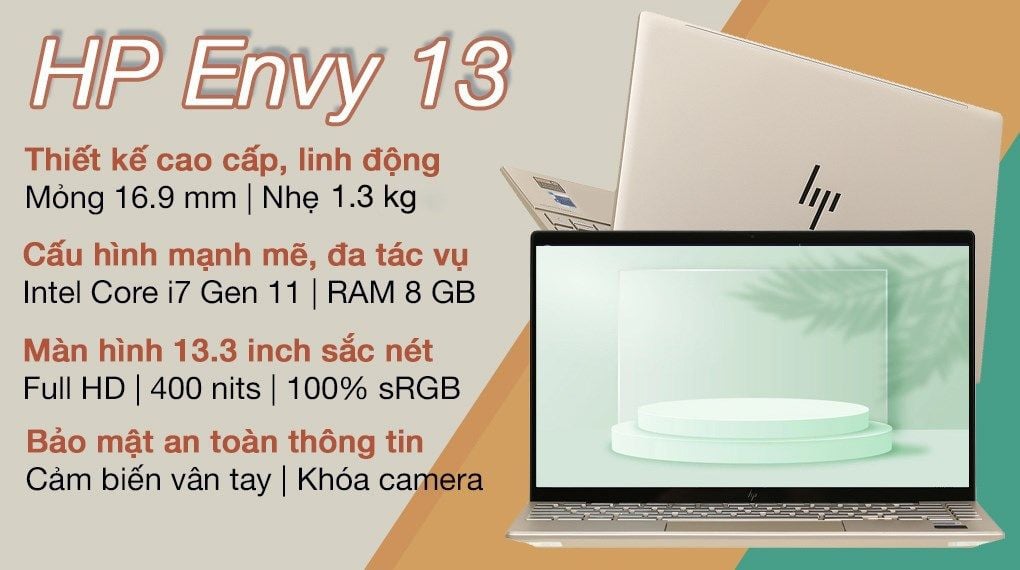 Đánh giá cấu hình và thiết kế laptop HP Envy 13 -ba1535TU i7-1165G7 4U6M4PA
