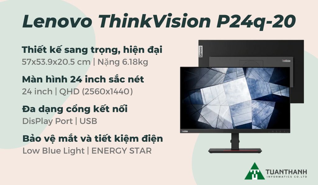 màn hình máy tính Lenovo ThinkVision P24q-20 61F5GAR1WW 24 inch