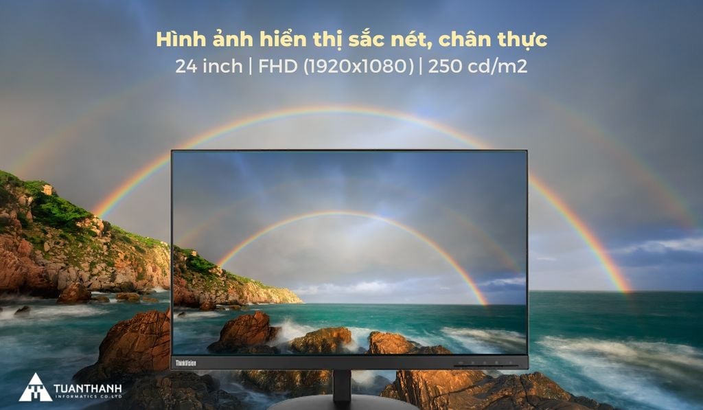 Màn hình ThinkVision T24i-10 sở hữu hình ảnh sắc nét đến từng chi tiết