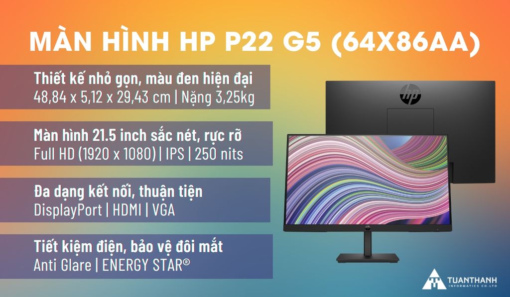 Đánh giá màn hình máy tính HP P22 G5 (64X86AA)