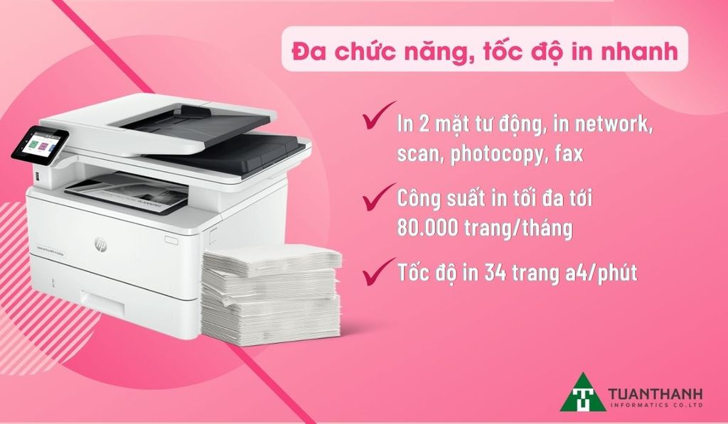 Hiệu suất tối đa của máy in đa năng 2 mặt HP LaserJet Pro MFP 4103fdn