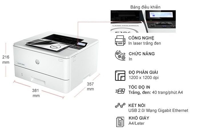 Thông tin tổng quan về máy in văn phòng HP Laser Pro 4003dn 2Z609A