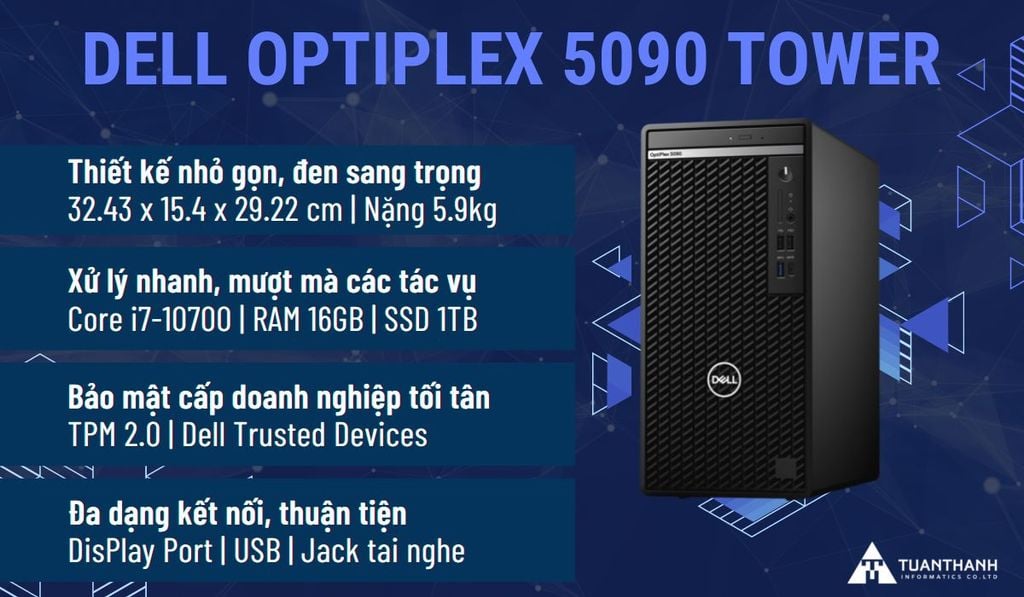 Dell OptiPlex 5000 5090 Desktop Computer Intel Core i7 10th Gen i7-10700  Octa-core (8 Core) 2.90 GHz 16 GB RAM DDR4 SDRAM TB HDD Small Form 