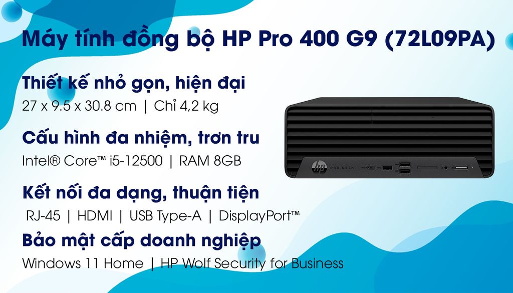 máy tính để bàn PC  HP Pro 400 G9 72L09PA Core i5-12500