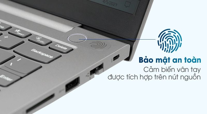 Laptop Lenovo ThinkBook 14 G2 ITL i7 1165G7 (20VD003LVN) bảo mật vân tay