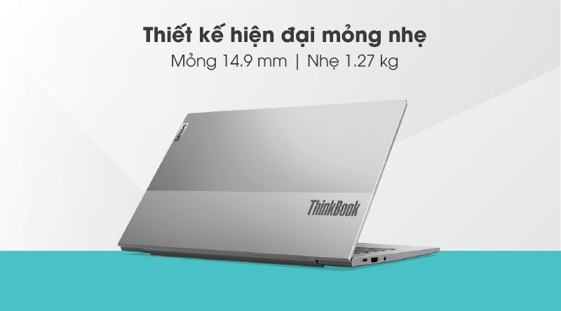 Thiết kế mỏng nhẹ của laptop Lenovo ThinkBook 14s G2 ITL i5 20VA000NVN)