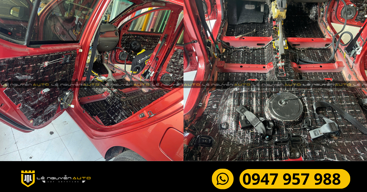 3. Quy trình dán cách âm chống ồn tại Lê Nguyễn Auto
