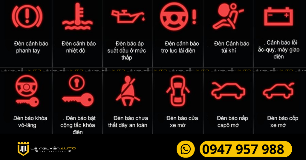 Đèn cảnh báo màu đỏ trên ô tô