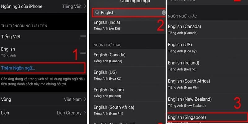 Chuyển vùng ngôn ngữ trên iPhone sang tiếng Anh