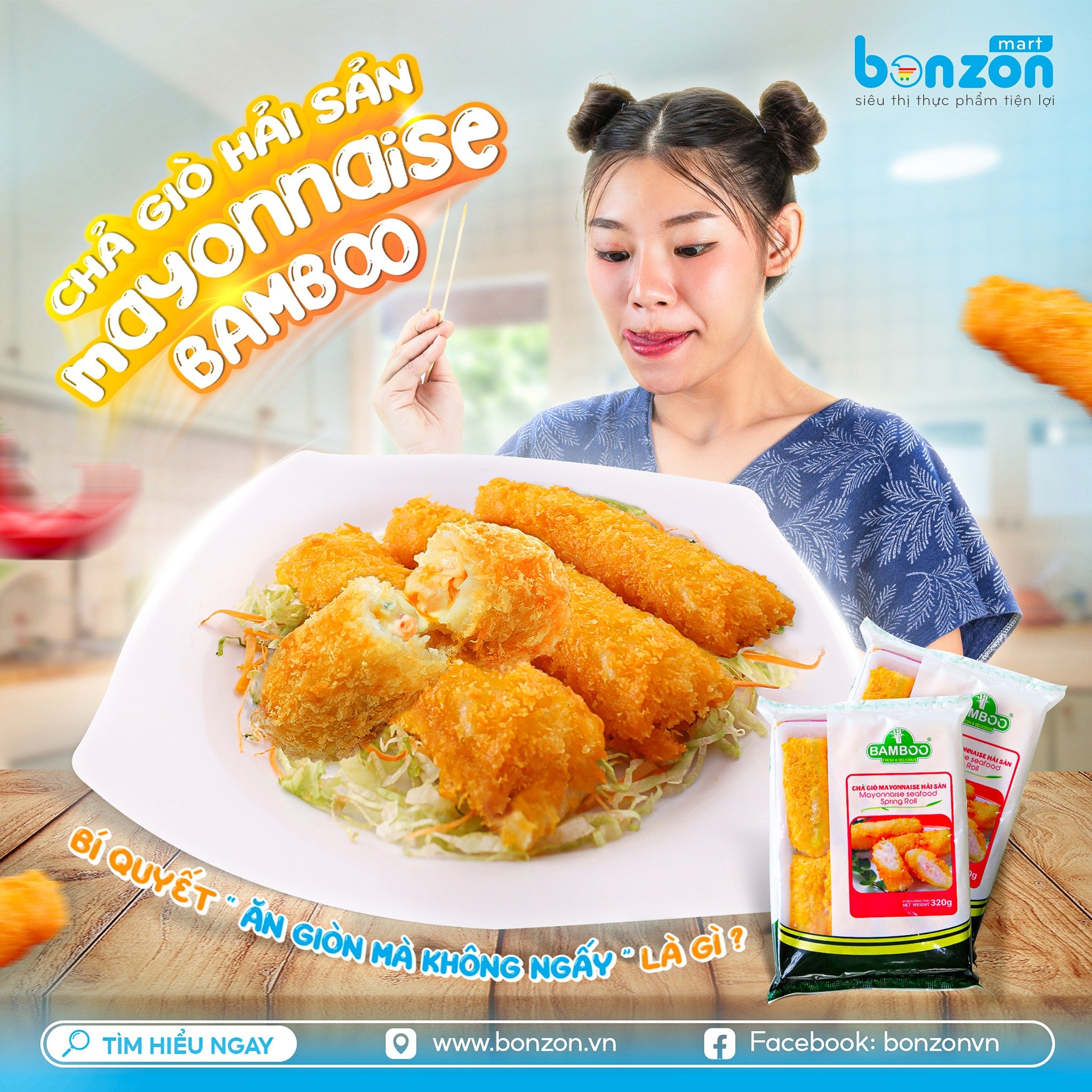Chả Giò Hải Sản Mayonnaise BAMBOO – Bí Quyết “Ăn Giòn Mà Không Ngấy” Là Gì? 🦐🥢